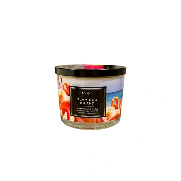 Brand New Avon Flamingo Island 11oz 3 Wick Candle - Picture 1 of 3